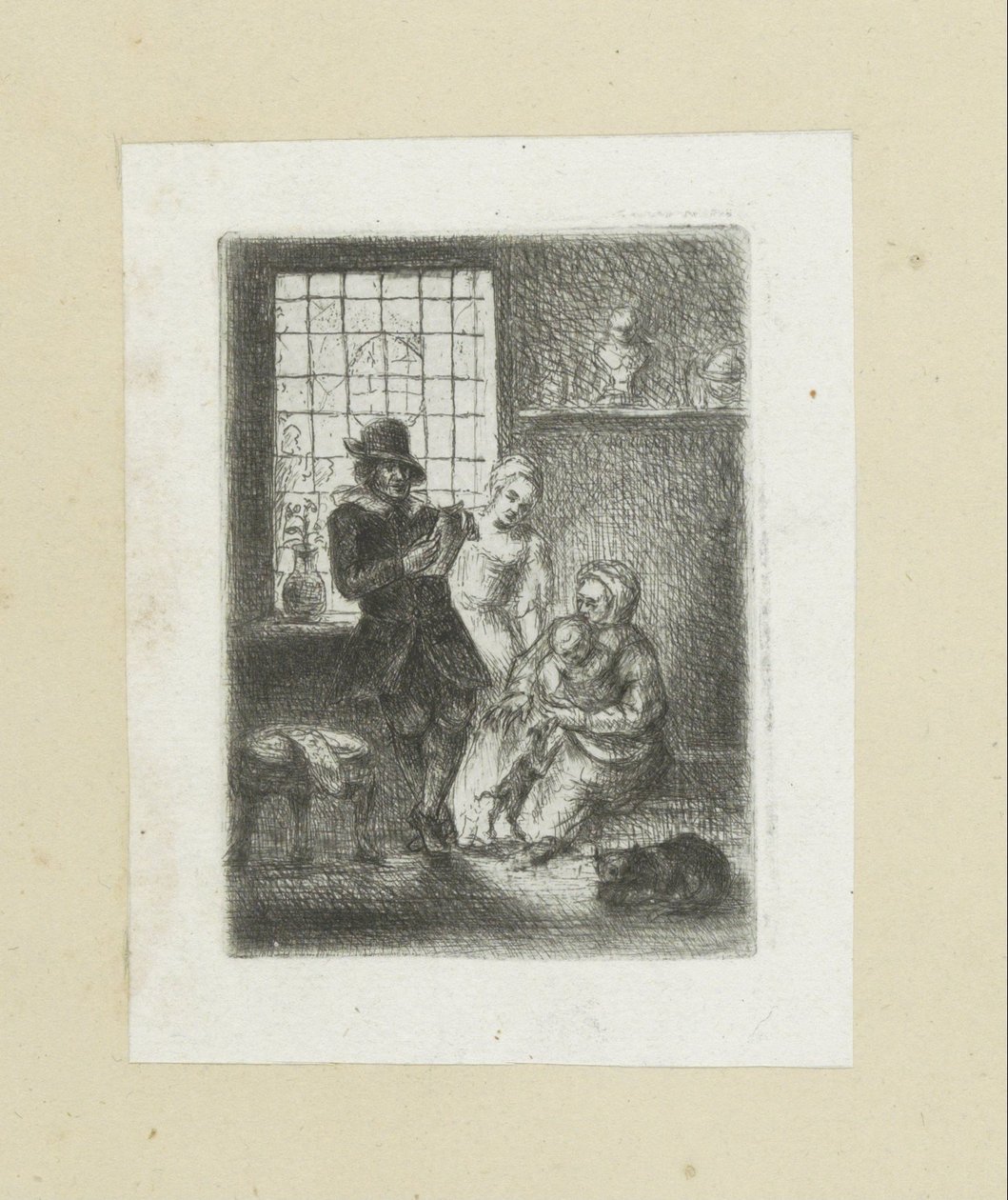 Interieur mit einer Familie von Jan Chalon