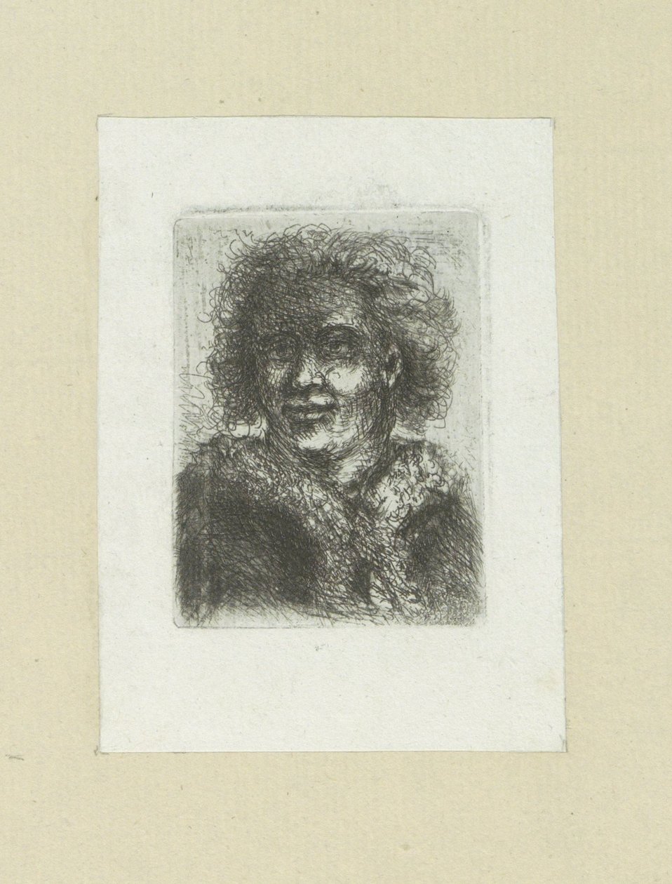Mann mit Pelzkragen (The Compleat Work of Etchings by John Chalon) von Jan Chalon