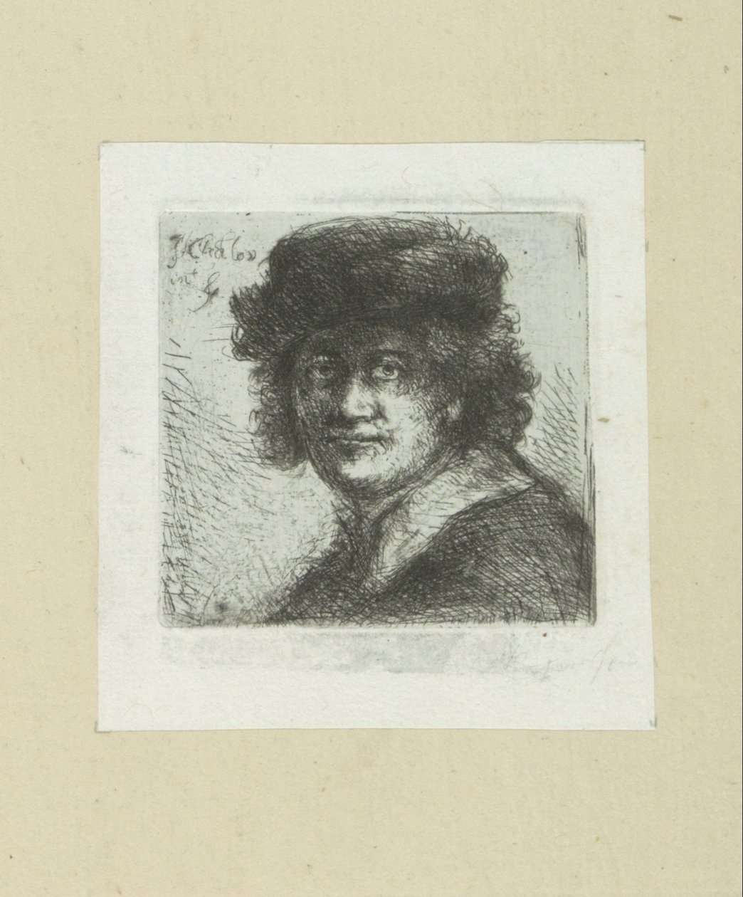 Mann mit Hut und flachem Kragen von Jan Chalon