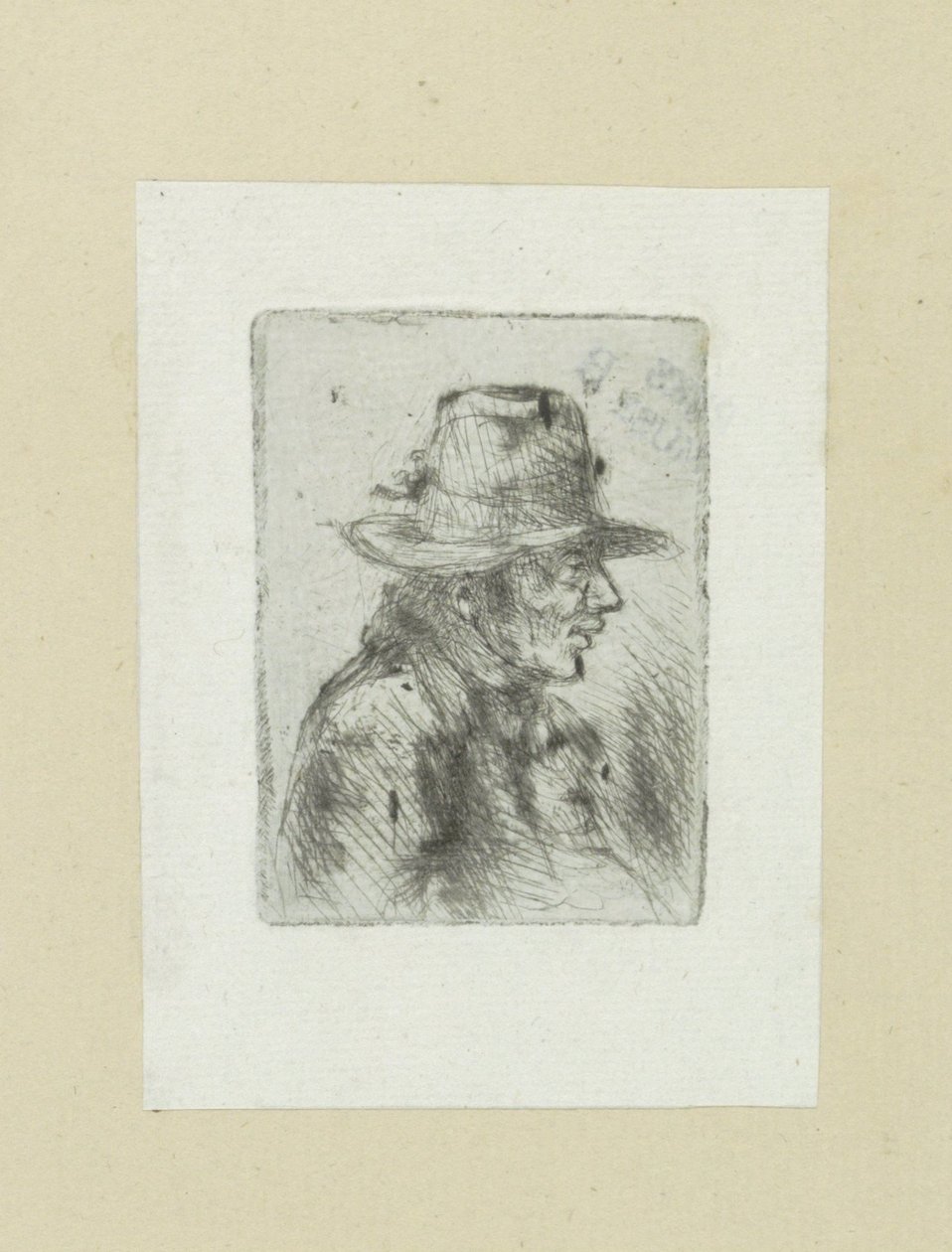 Mann mit hohem Hut, nach rechts von Jan Chalon