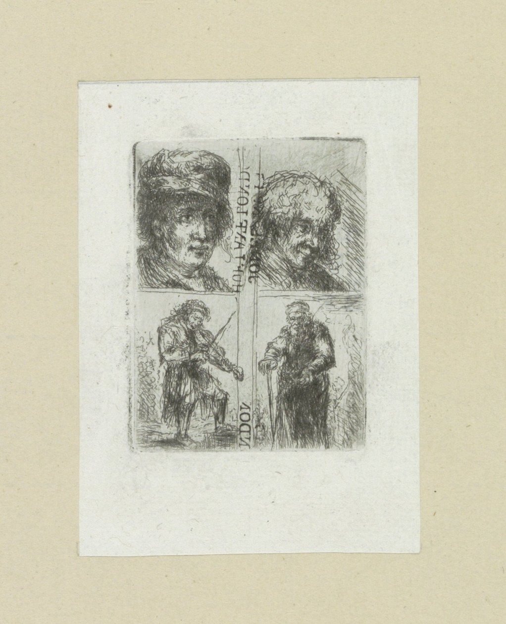 Vier Männer (The Compleat Work of Etchings by John Chalon) von Jan Chalon