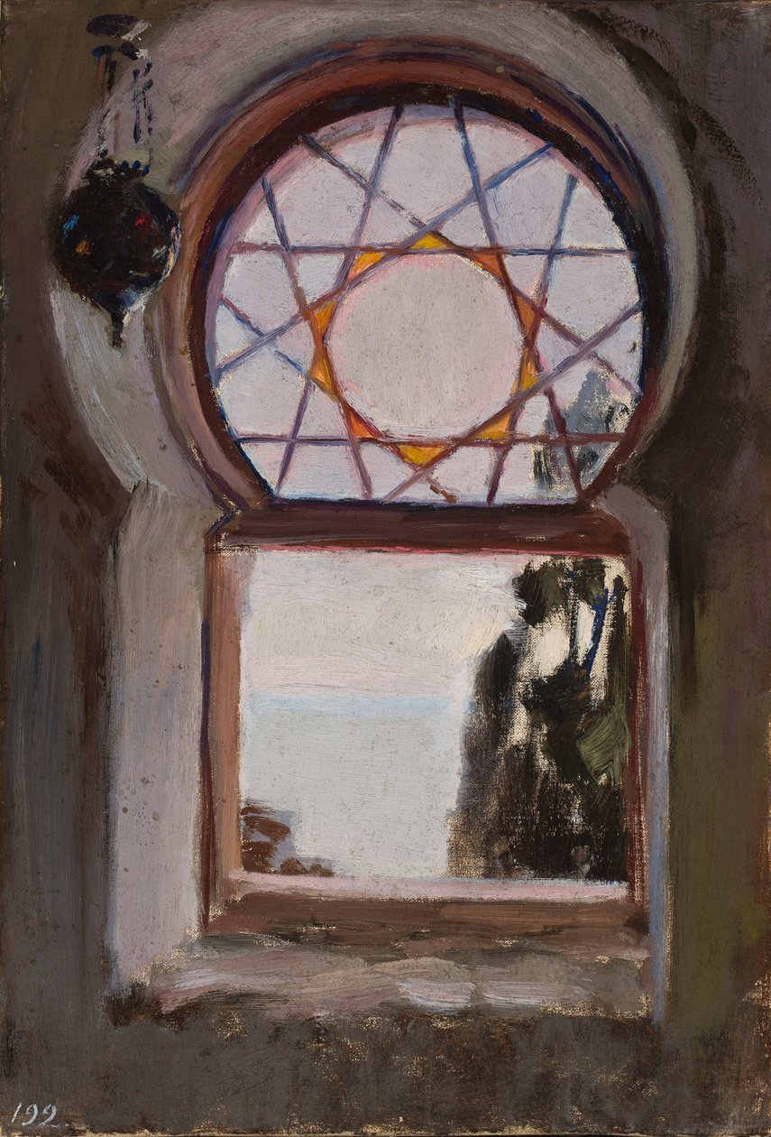 Fenster in der Villa Bachczi-Dere in Jalta. Aus der Reise auf die Krim von Jan Ciągliński