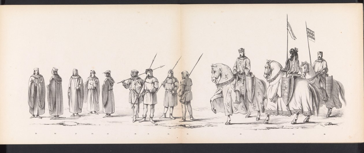 Maskerade der Leidener Studenten, 1865 (Platte 3) von Jan Daniël Cornelis Carel Willem baron de Constant Rebecque