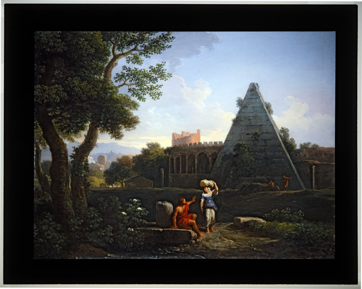 Satz von vier Capriccio; (3) Pyramide von Cestius von Jan Frans van (1662 1749) Bloemen