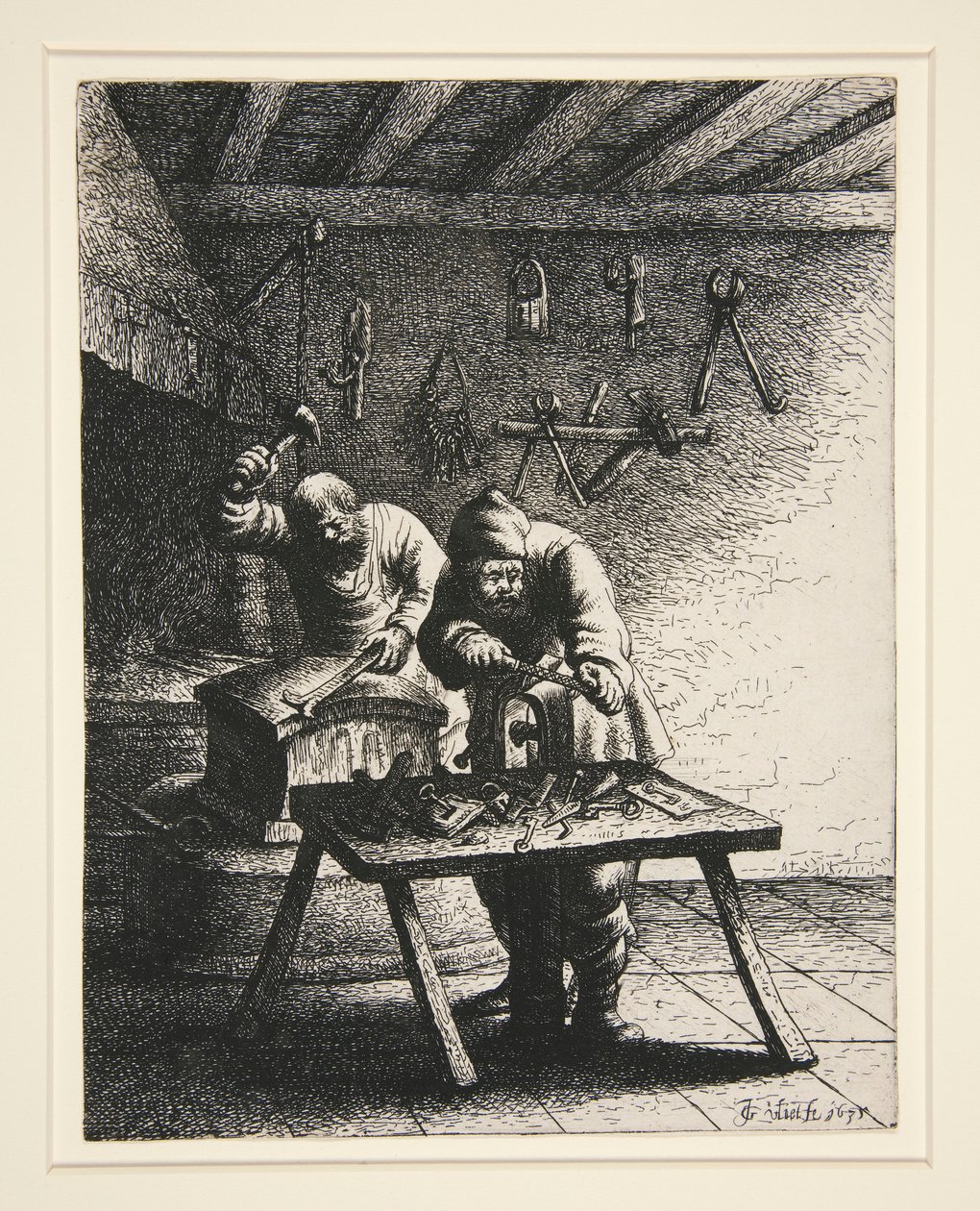 Schlosser, aus einer Serie von 18 Handwerken und Berufen von Jan Georg van Vliet