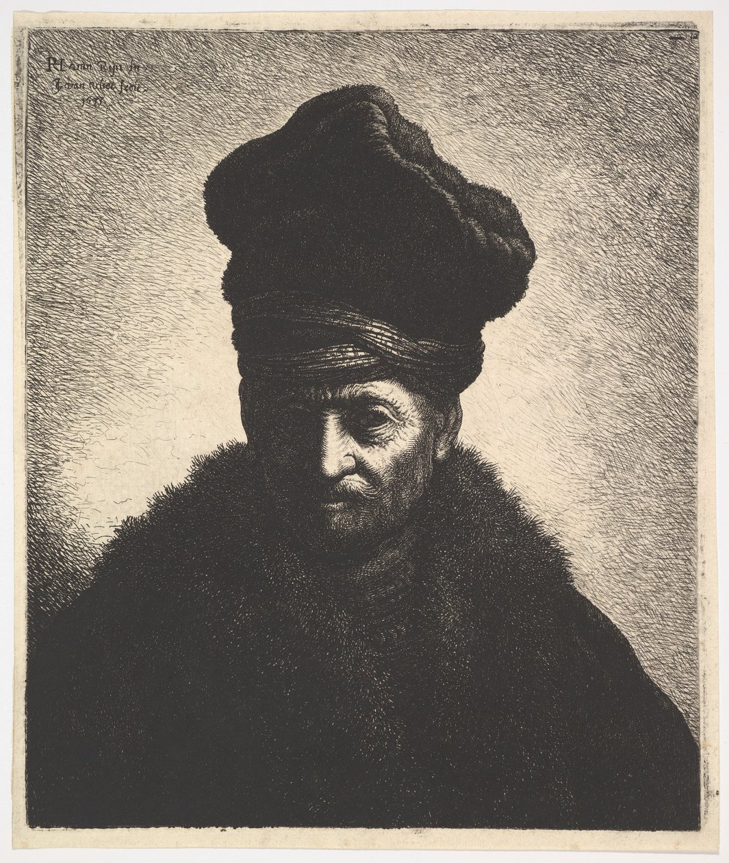 Porträt eines Mannes, nach Rembrandt, 1633 von Jan Georg van Vliet