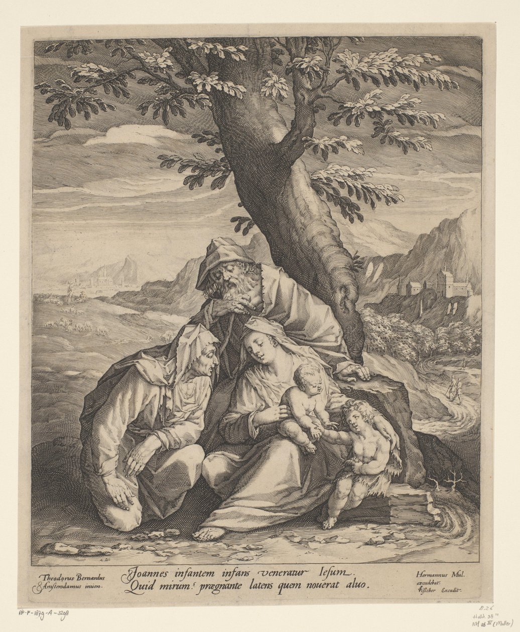 Heilige Familie mit Elisabeth und Johannes dem Täufer von Jan Harmensz. Muller