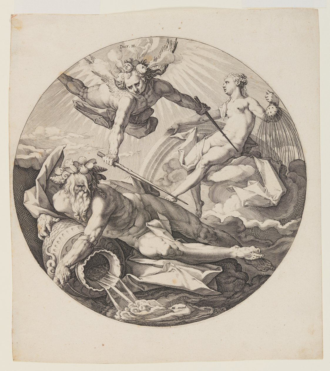 Der zweite Tag, Tafel 3, aus Schöpfung der Welt von Jan Harmensz. Muller