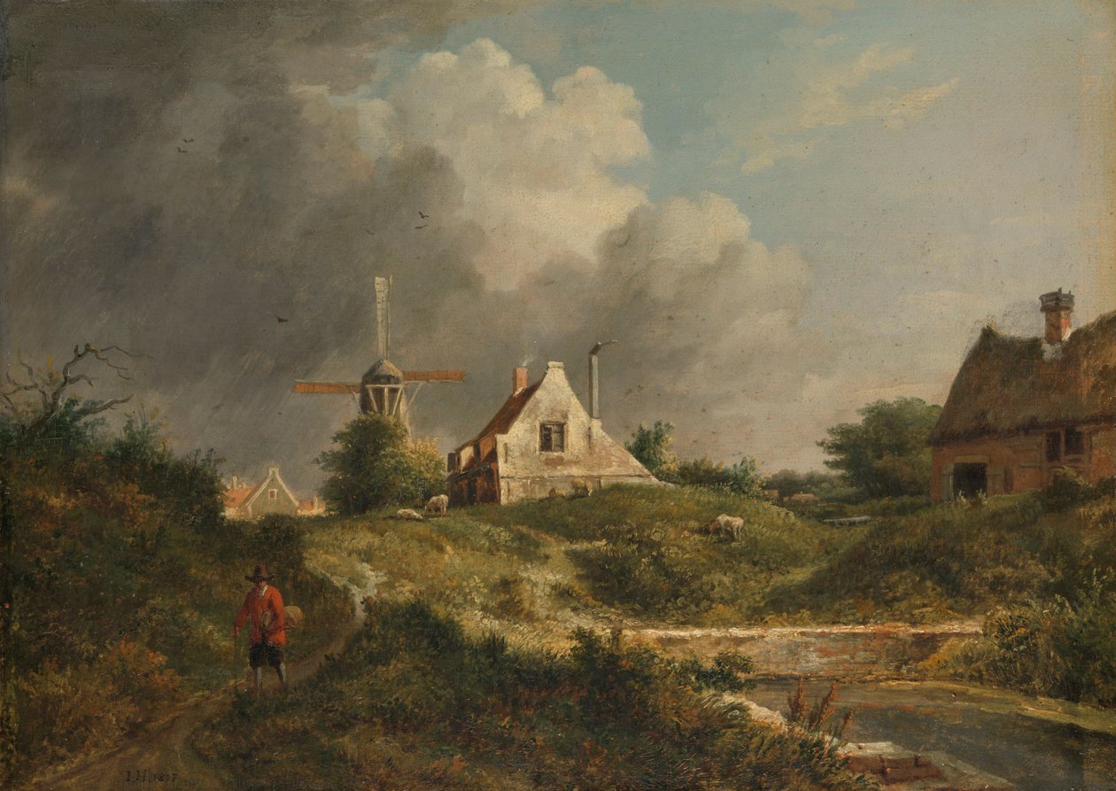 Ansicht des verfallenen Damms in Amsterdam von Jan Hulswit