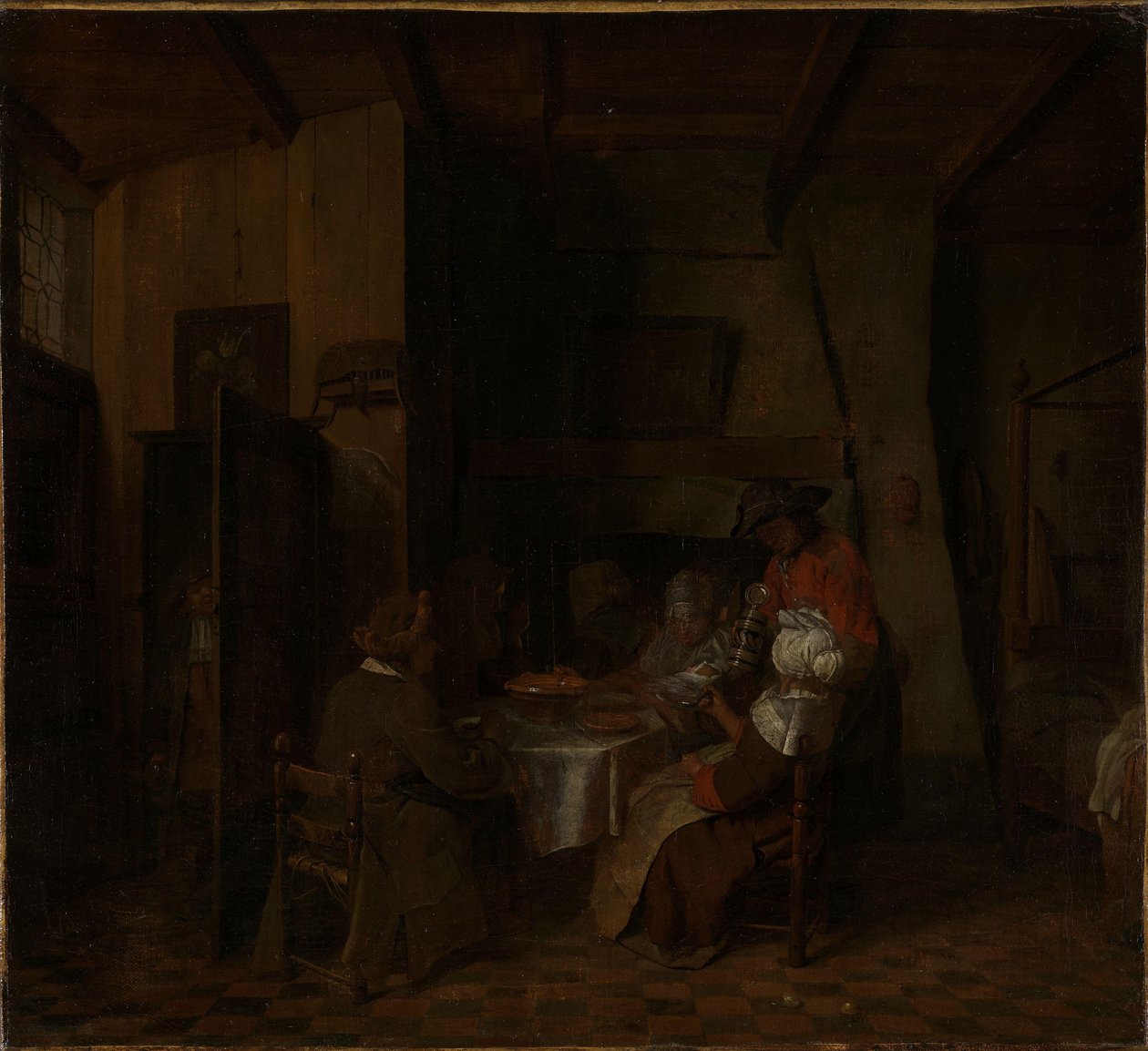 Eine Familienmahlzeit in einer Bauernhütte von Jan Josef Horemans the elder