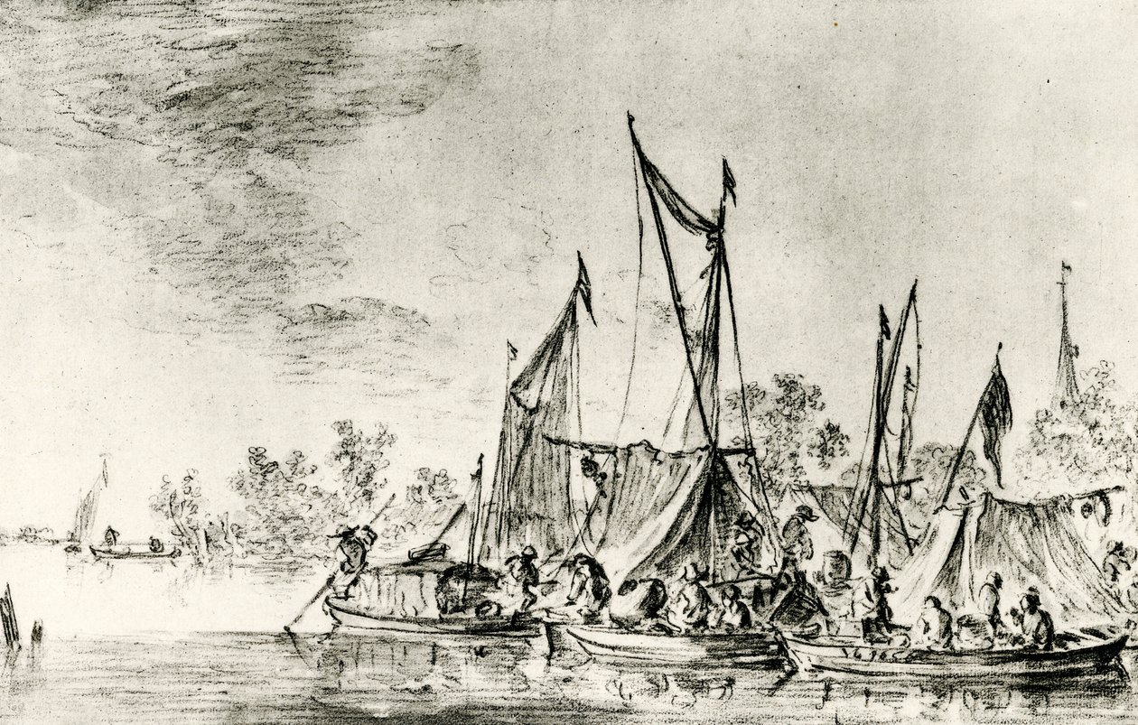 Niederländische Kanallandschaft von Jan Josephsz van Goyen