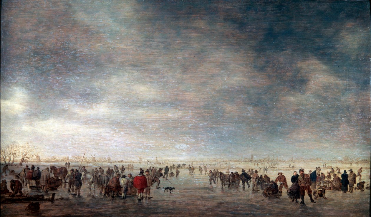 Eisläufer, 1641 von Jan Josephsz van Goyen