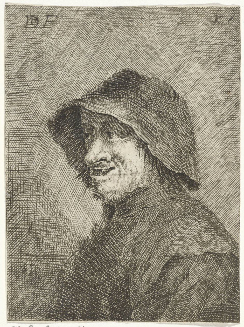 Bauer mit Hut auf dem Kopf nach links von Jan Lauwryn Krafft (I)