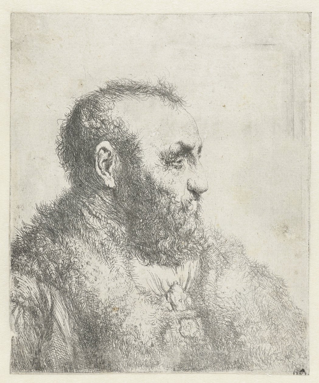 Büste eines alten Mannes mit Pelzmantel von Jan Lievens