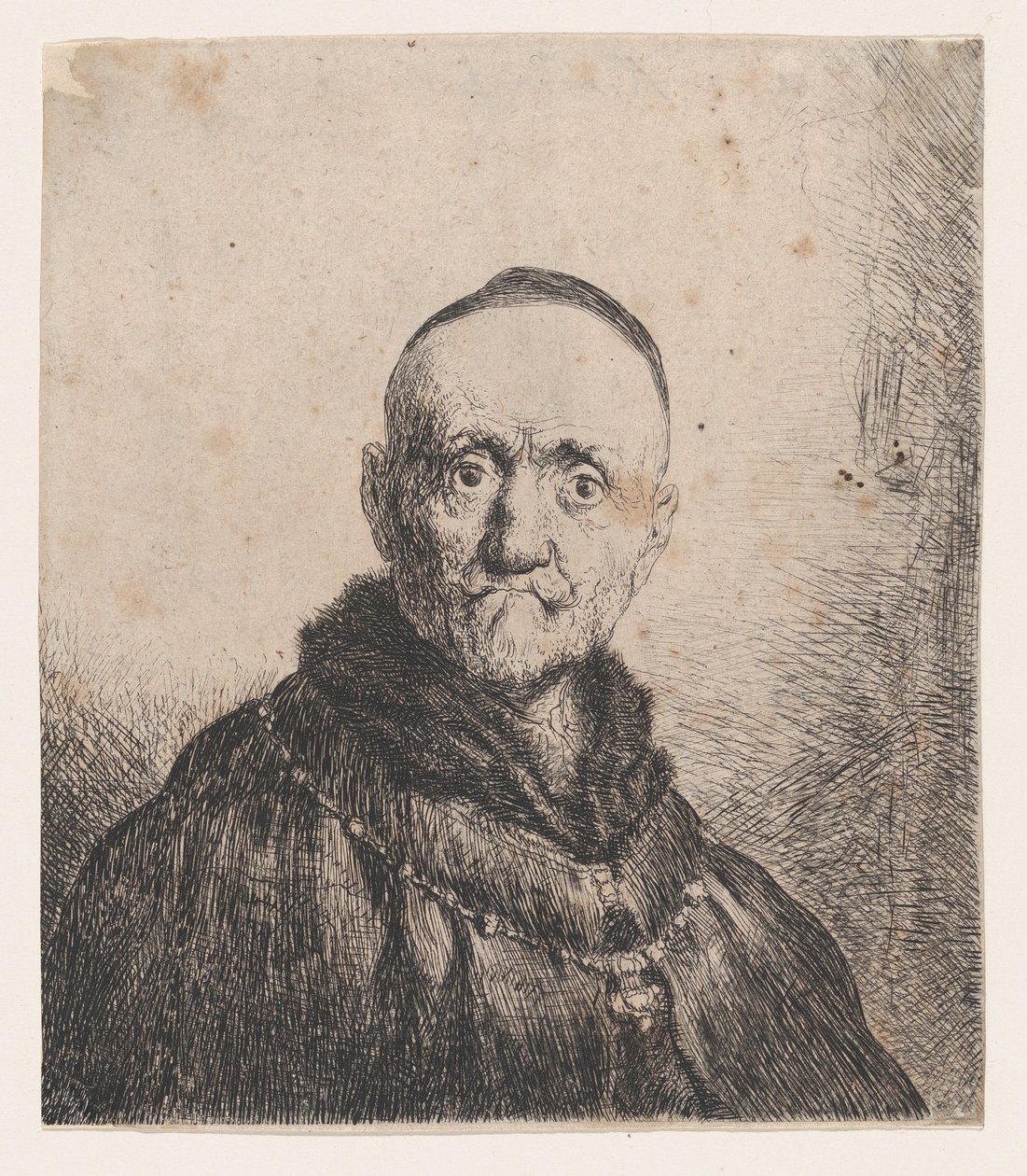 Büste eines alten Mannes, Frontal von Jan Lievens