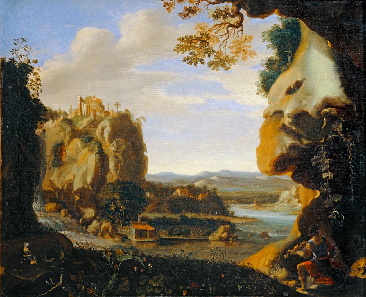 Orpheus spielt Geige am Eingang zur Unterwelt von Jan Linsen