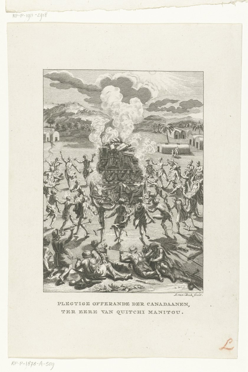 Ureinwohner Kanadas opfern Gitche Manitou von Jan Lucas van der Beek