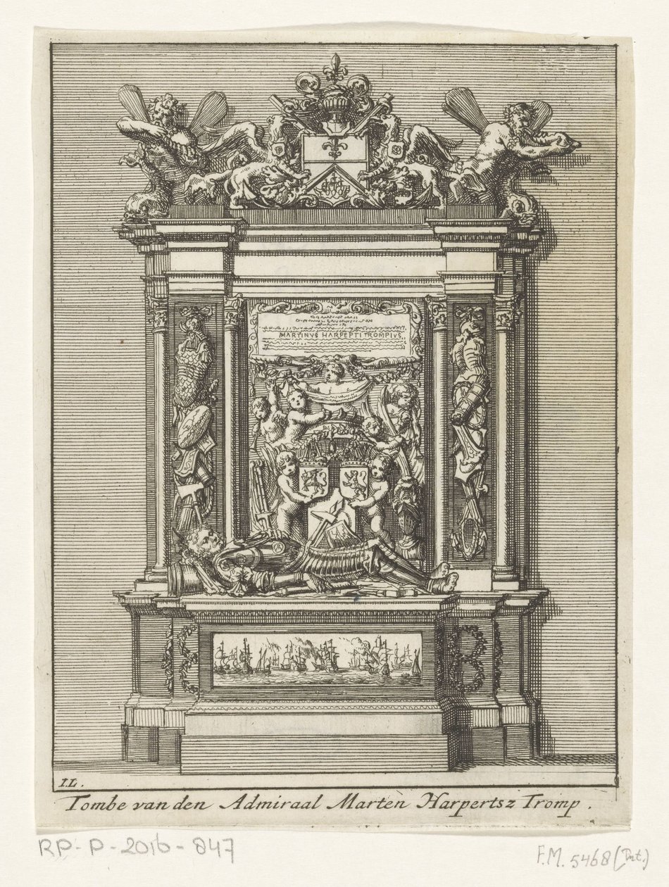 Graftombe van de admiraal Maarten Harpertszoon Tromp von Jan Luyken
