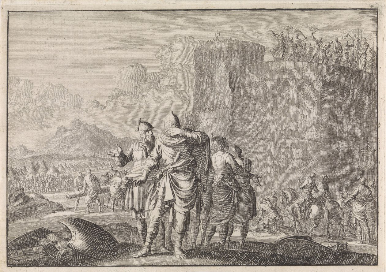 Hyrkanus, Simons Sohn, wendet sich ab während der Belagerung der Festung Dagon von Jan Luyken