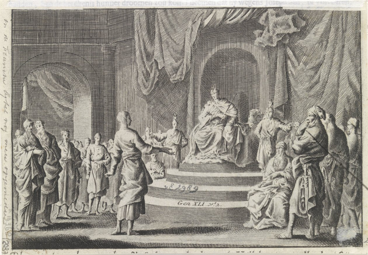 Josef deutet die Träume des Pharaos von Jan Luyken