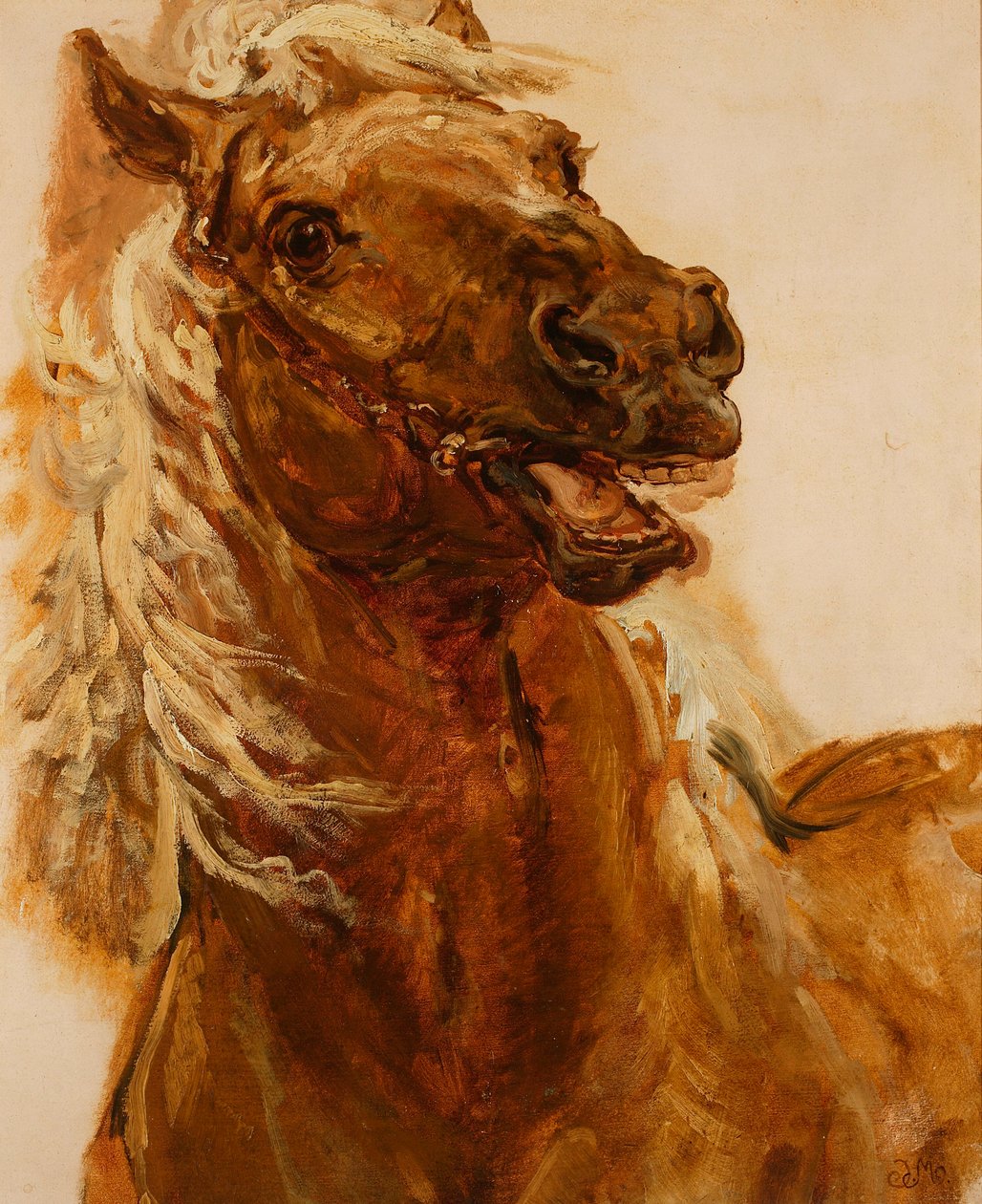 Pferdekopfstudy für das Gemälde "Zamoyski bei Byczyna" von Jan Matejko