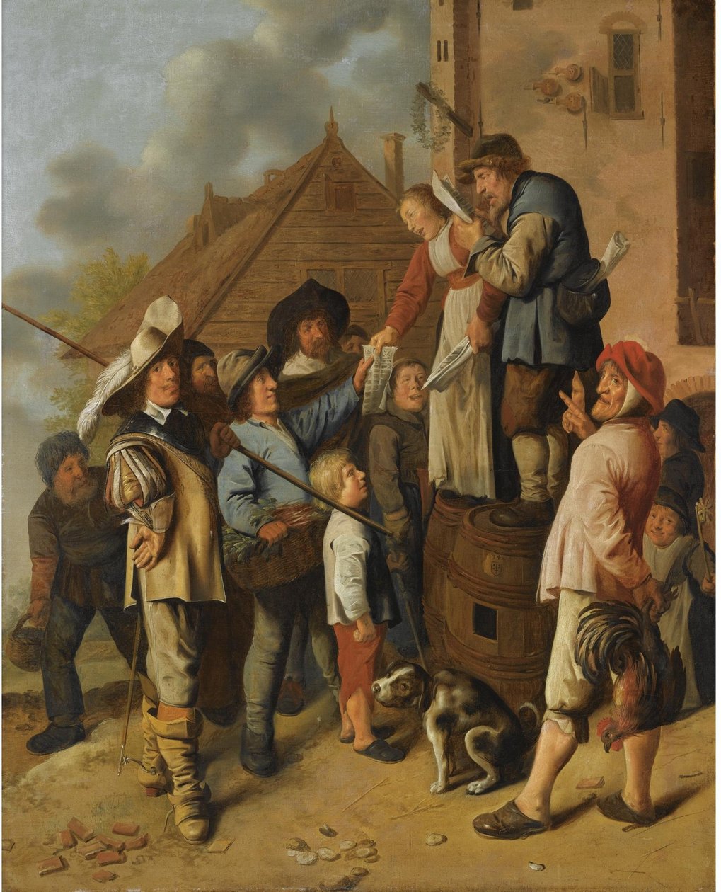 Volkssänger, die ihre Lieder verkaufen von Jan Miense Molenaer
