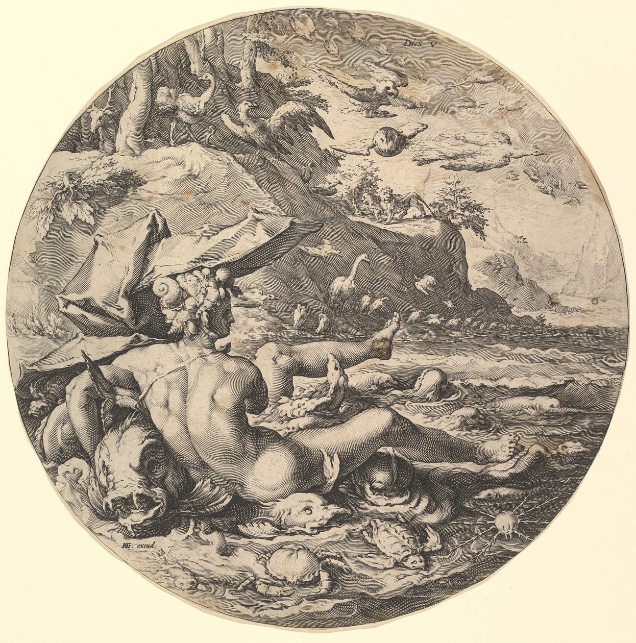 Der fünfte Tag Dies V, aus der Serie Die Schöpfung der Welt von Jan Muller