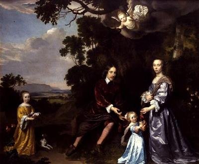 Pieter van der Graaff, seine Frau und Töchter von Jan Mytens or Mijtens