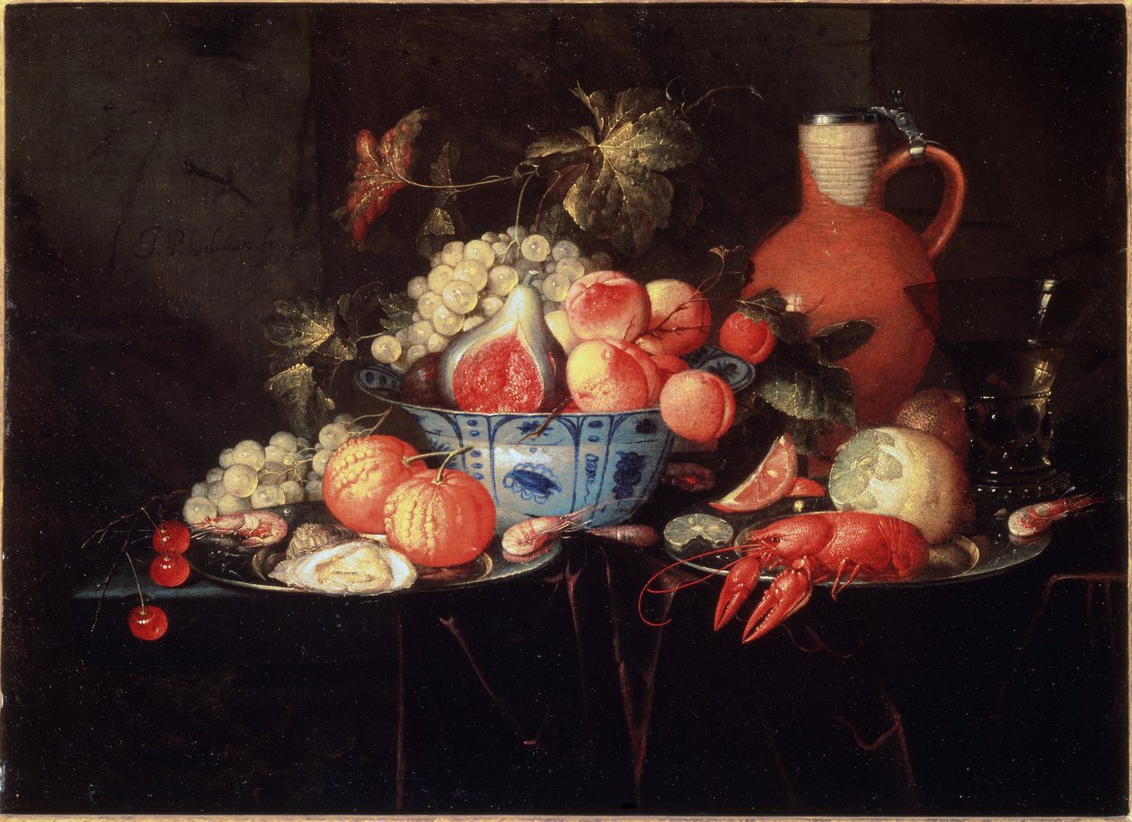 Stillleben mit Früchten und Flusskrebsen von Jan Pauwel II the Younger Gillemans