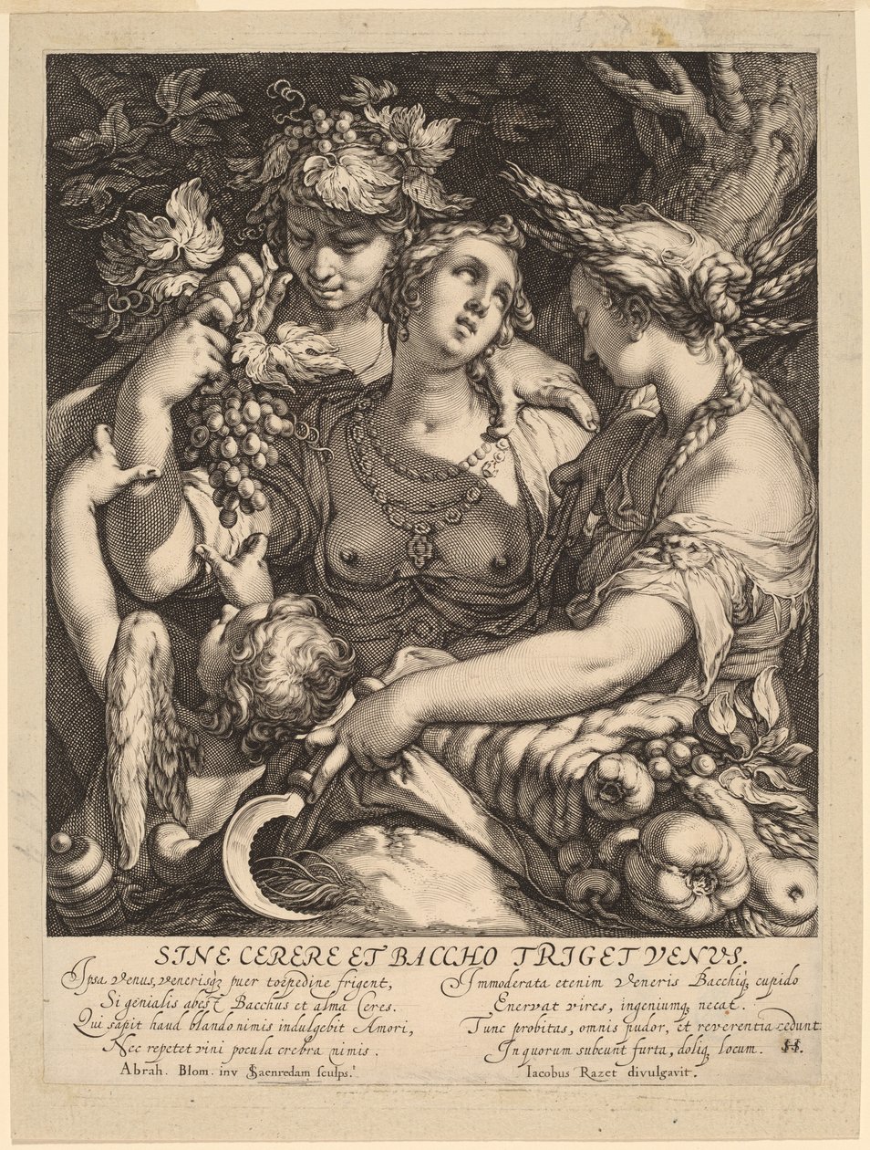 Ohne Ceres und Bacchus friert Venus von Jan Pietersz Saenredam, after Abraham Bloemaert