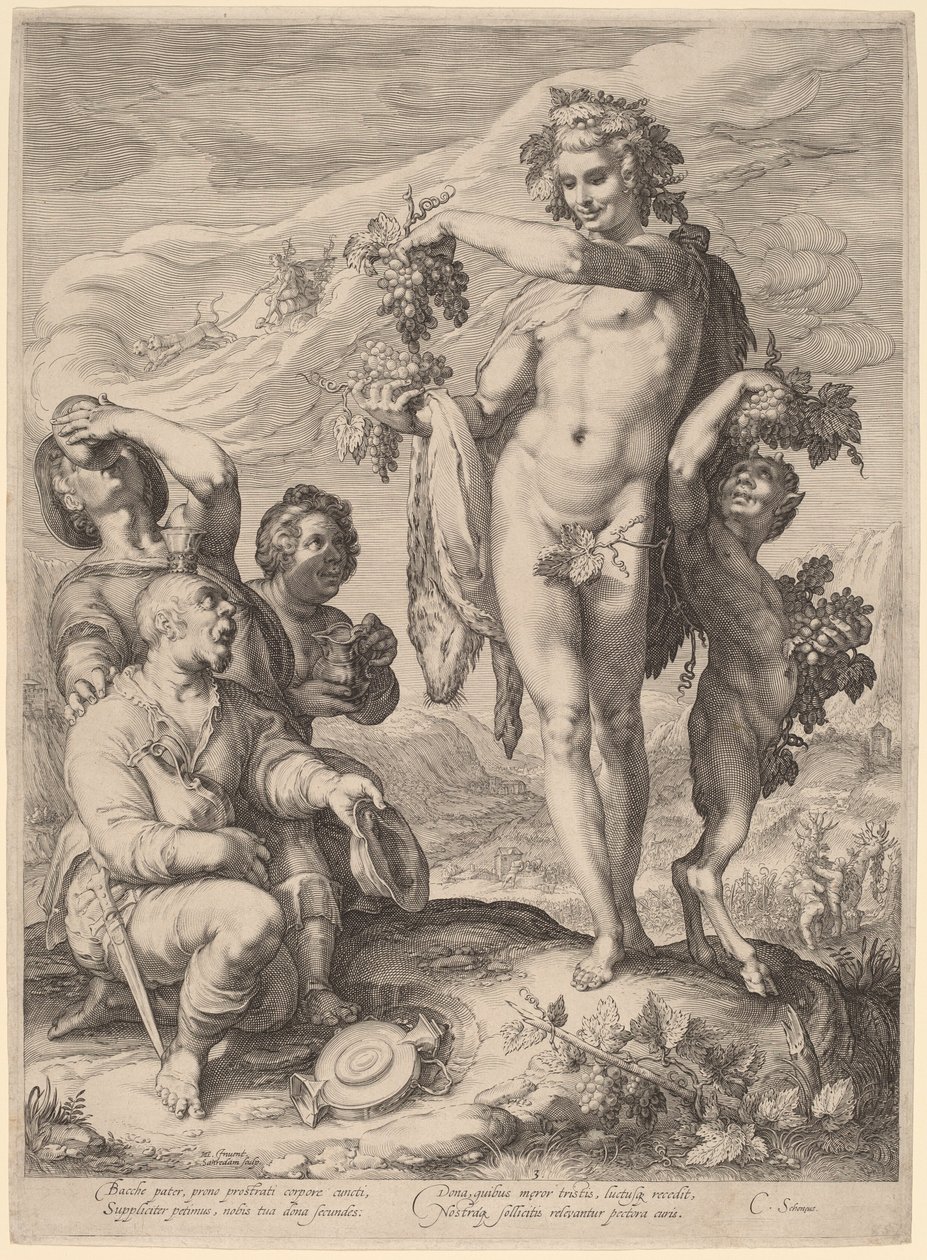 Der Kult des Bacchus von Jan Pietersz Saenredam, after Hendrik Goltzius