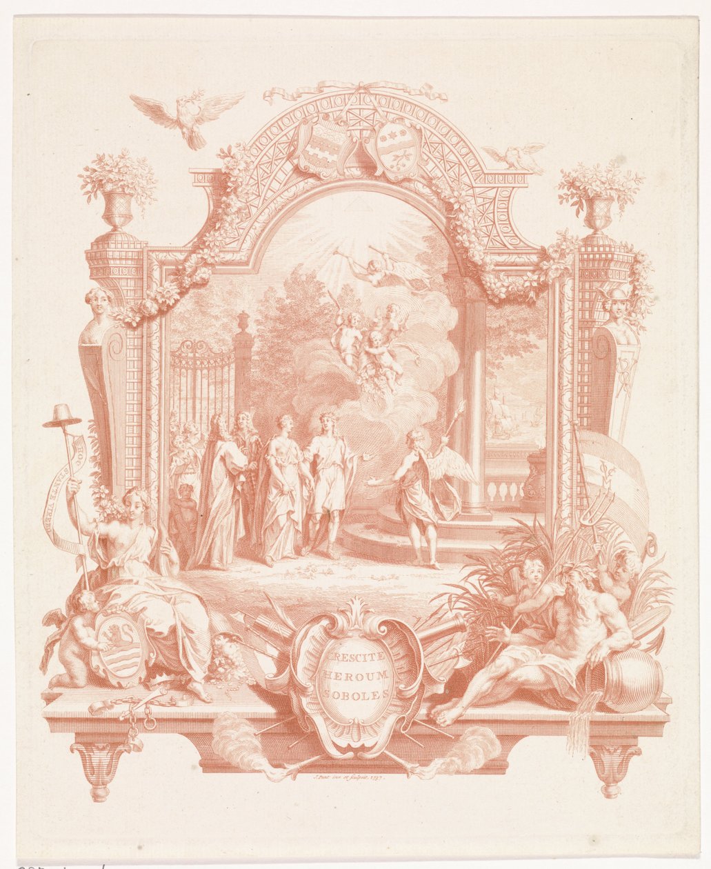 Allegorische Darstellung anlässlich der Hochzeit von Arnout van Citters und Sara Jacoba Ockerse von Jan Punt