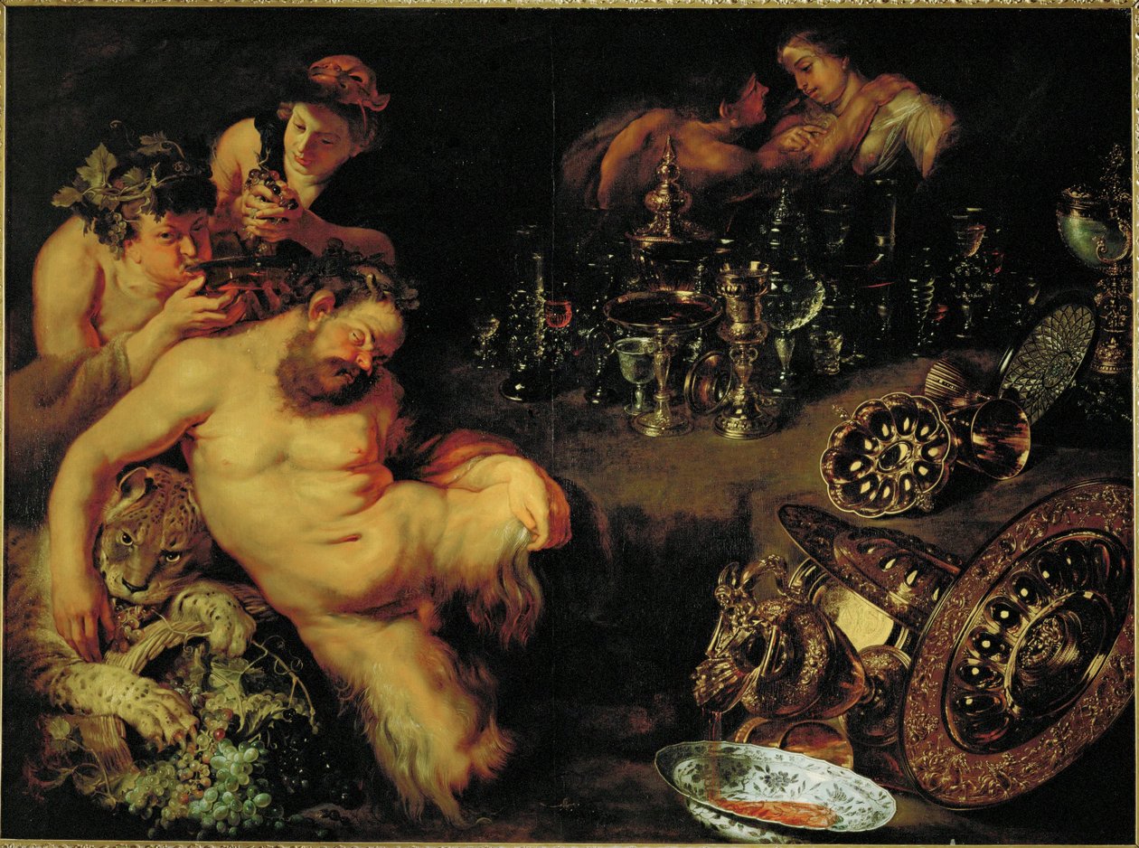 Betrunkener Silen von Jan & Rubens P.P. (1577-1640) Brueghel