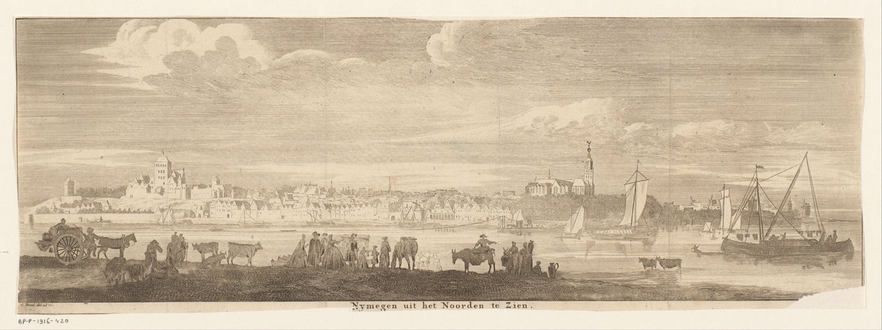 Ansicht von Nijmegen aus dem Norden von Jan Ruyter