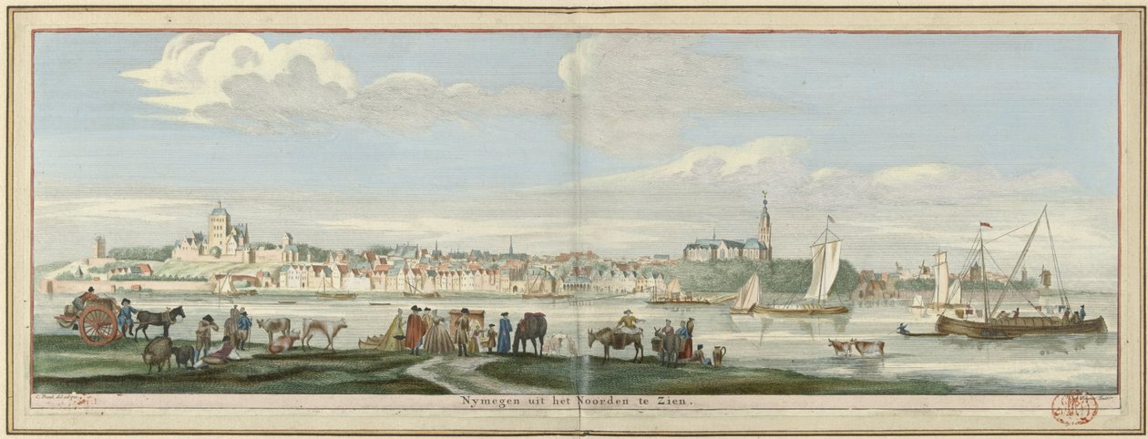 Ansicht von Nijmegen aus dem Norden Nymegen aus dem Norden zu sehen (Titel auf Objekt) von Jan Ruyter