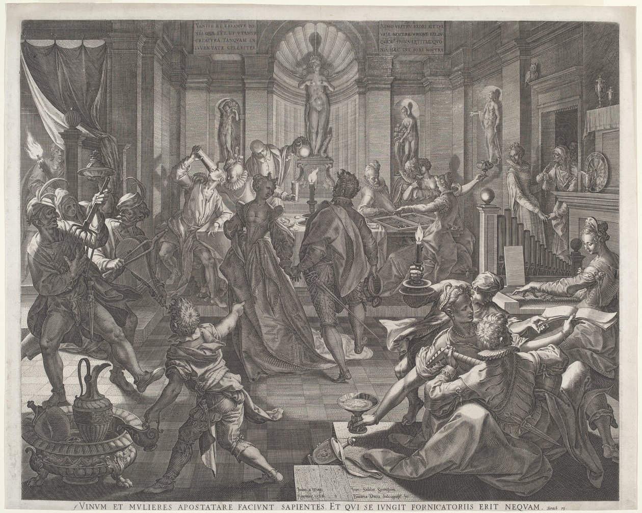 Ein Lusthaus von Jan Sadeler I, after Joos van Winghe
