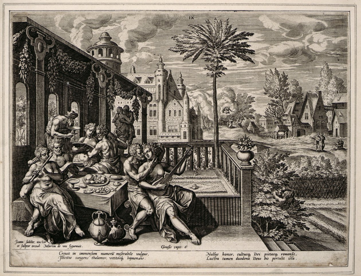 Genesis Kapitel 6, Vers 9, ca. 1600 von Jan Sadler