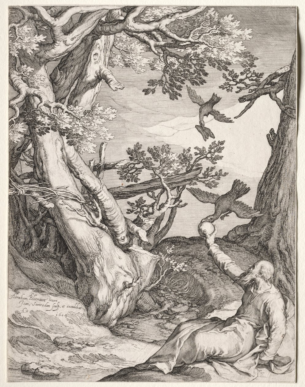 Elia in der Wüste von Raben gefüttert von Jan Saenredam