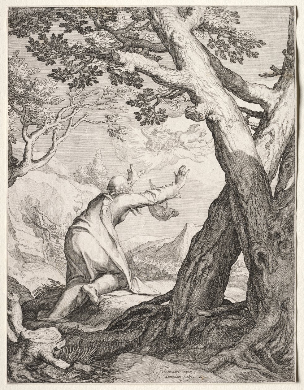 Elisa und Elias Feuerwagen von Jan Saenredam