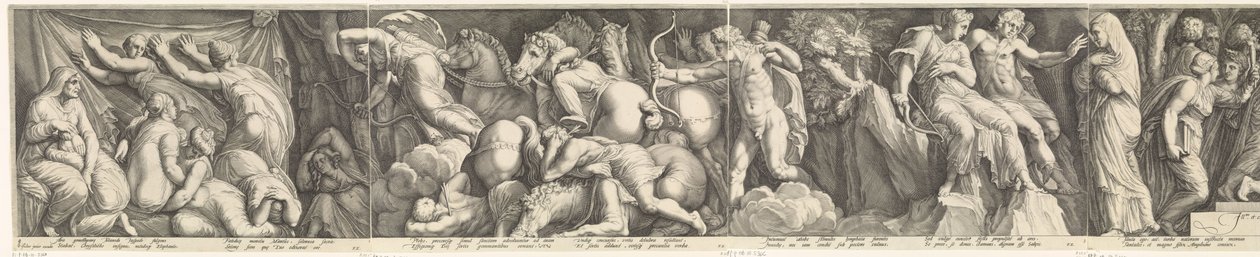 Fries mit der Bestrafung von Niobe von Jan Saenredam