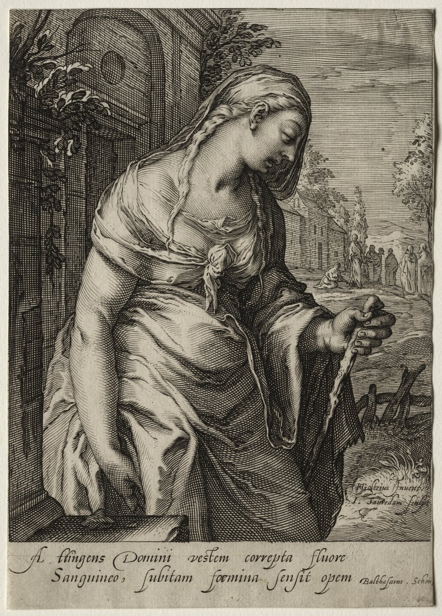 Heldinnen des Neuen Testaments: Die Frau mit dem Blutfluss von Jan Saenredam