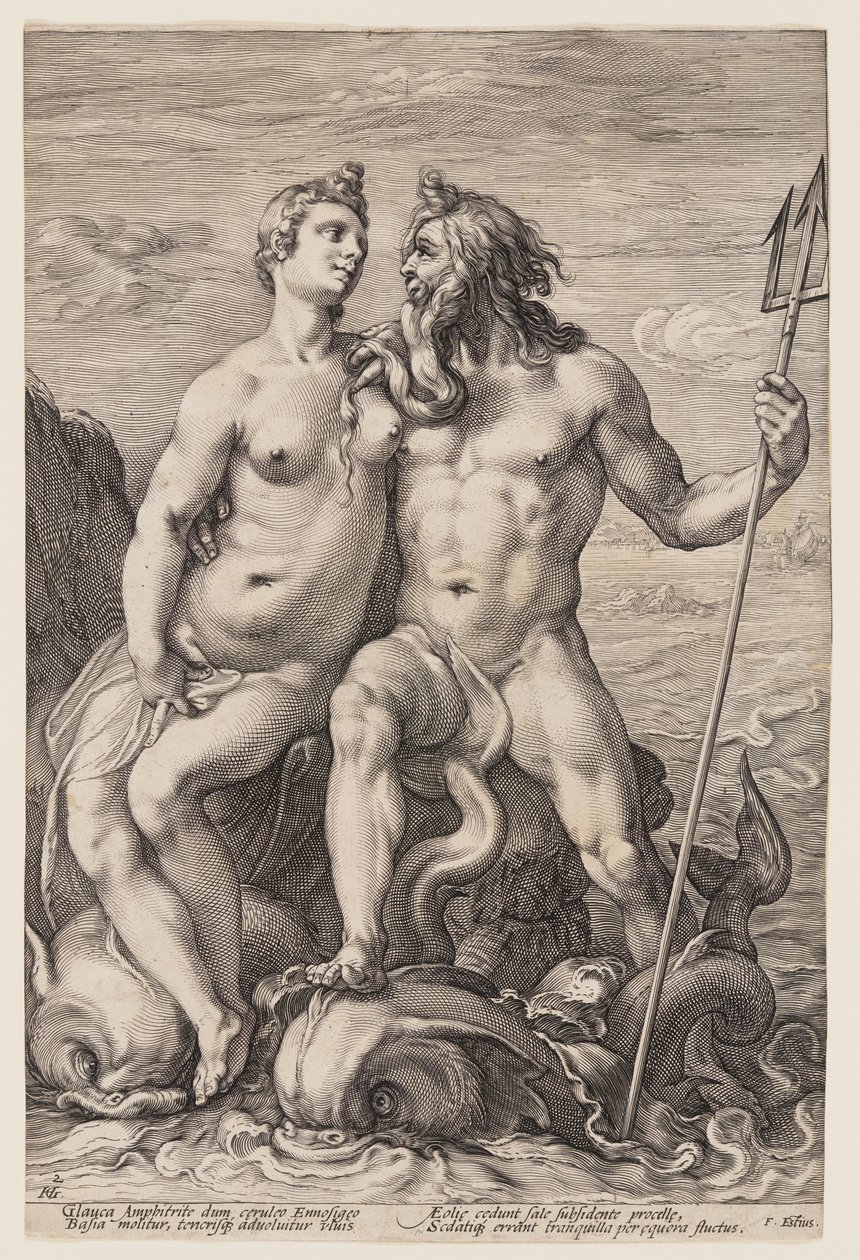 Neptun und Amphitrite, aus Drei gepaarte Götter und Göttinnen von Jan Saenredam