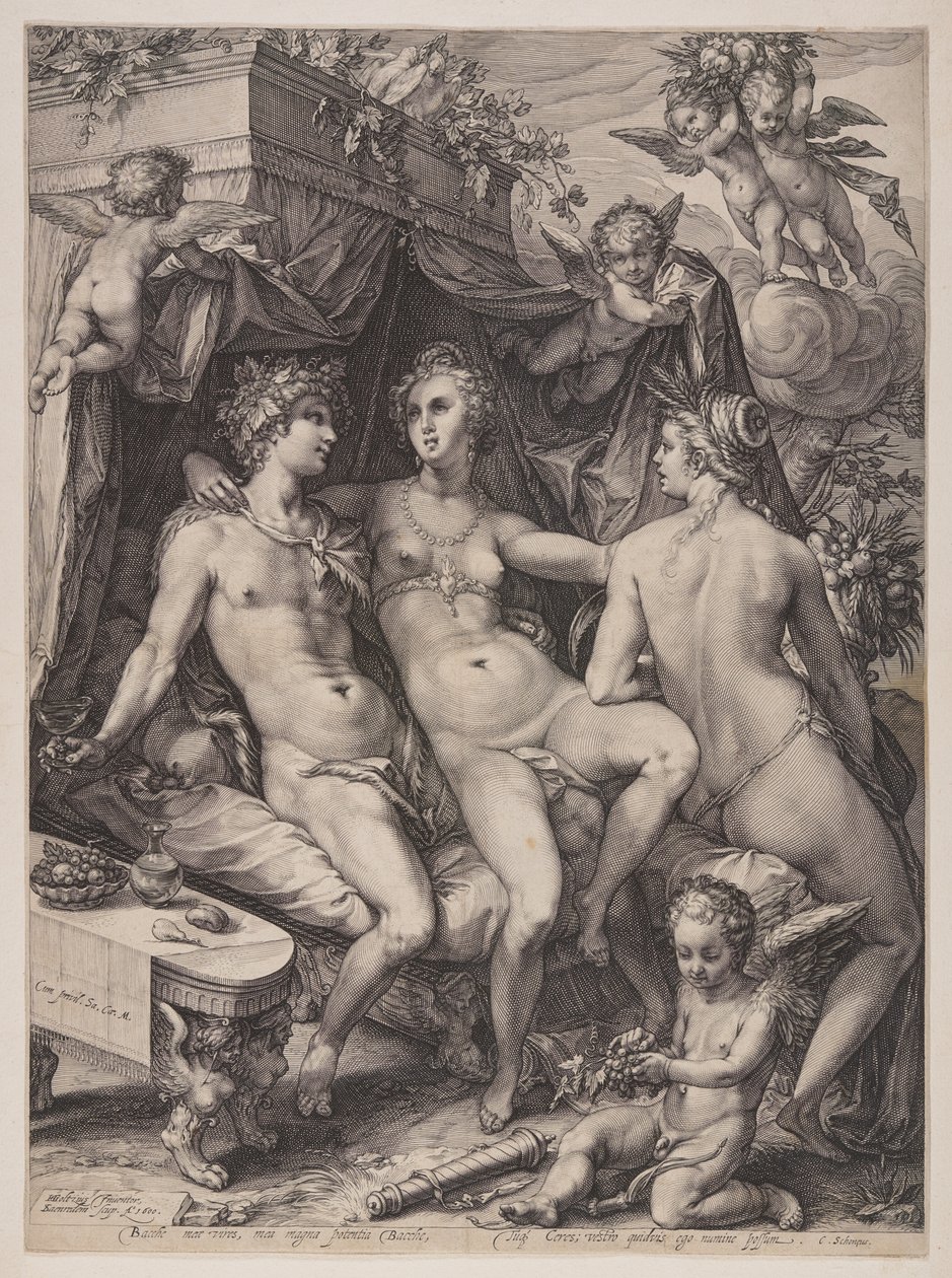 Ohne Ceres und Bacchus friert Venus von Jan Saenredam