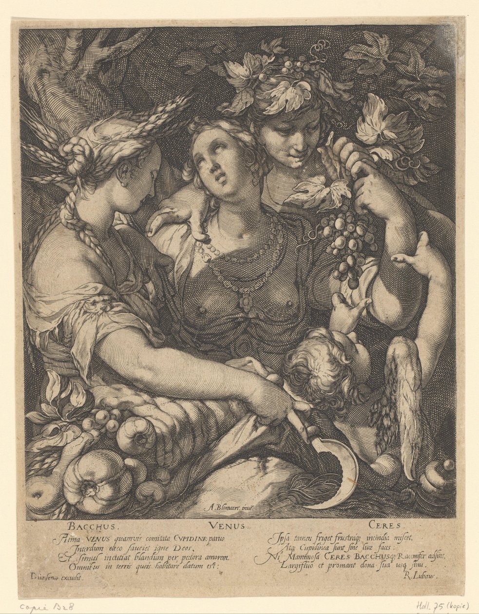 Venus, Bacchus und Ceres von Jan Saenredam