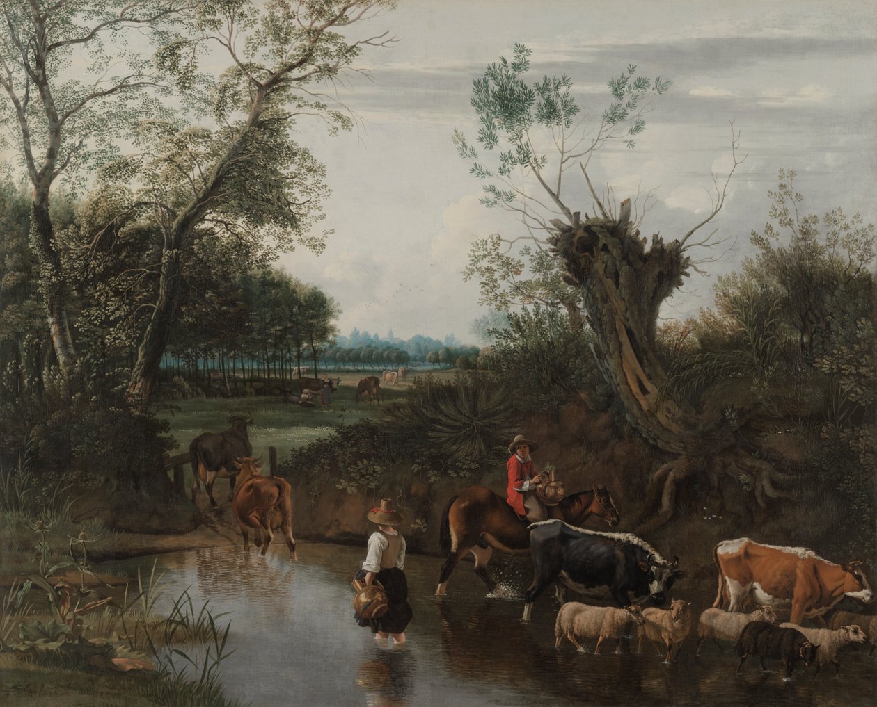 Bauern überqueren einen Bach, ca. 1670 von Jan Siberechts