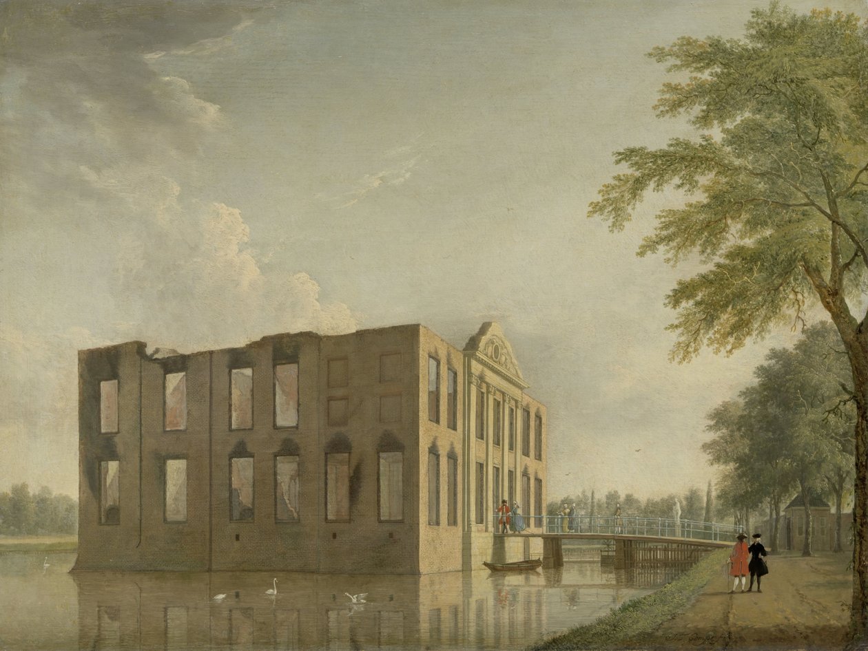 Schloss Berckenrode in Heemstede nach dem Brand von Jan Ten Compe