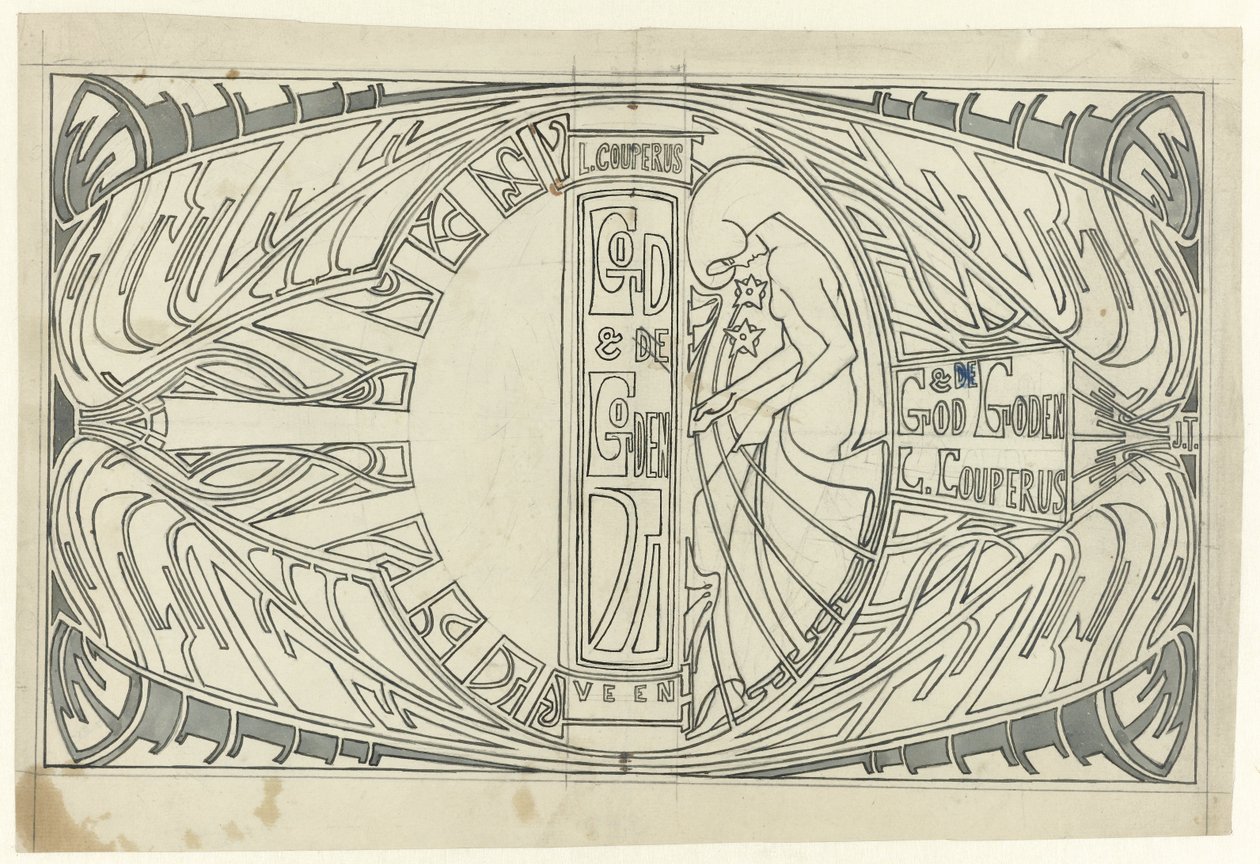 Einbandentwurf für: Louis Couperus, Gott und Götter, 1903 von Jan Toorop