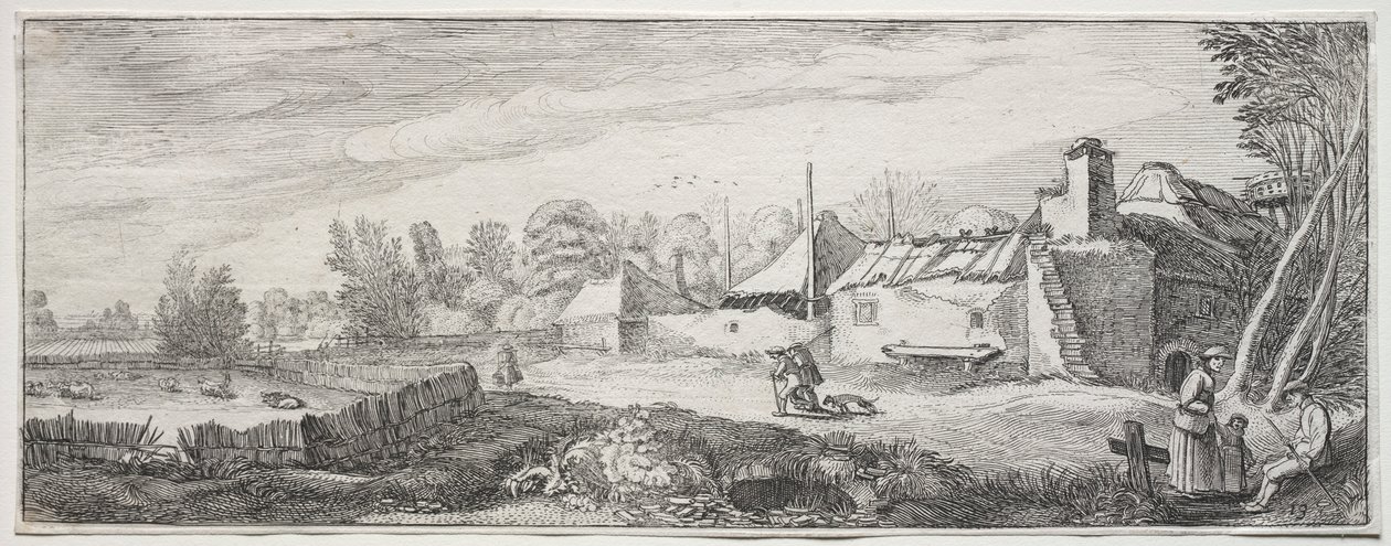 Landschaft mit einem Bauernhof von Jan Van de Velde