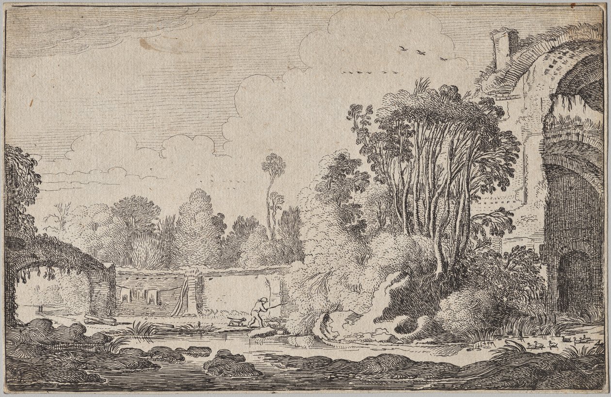 Landschaften, Teil III: Römische Ruinen in bewaldeter Umgebung von Jan Van de Velde