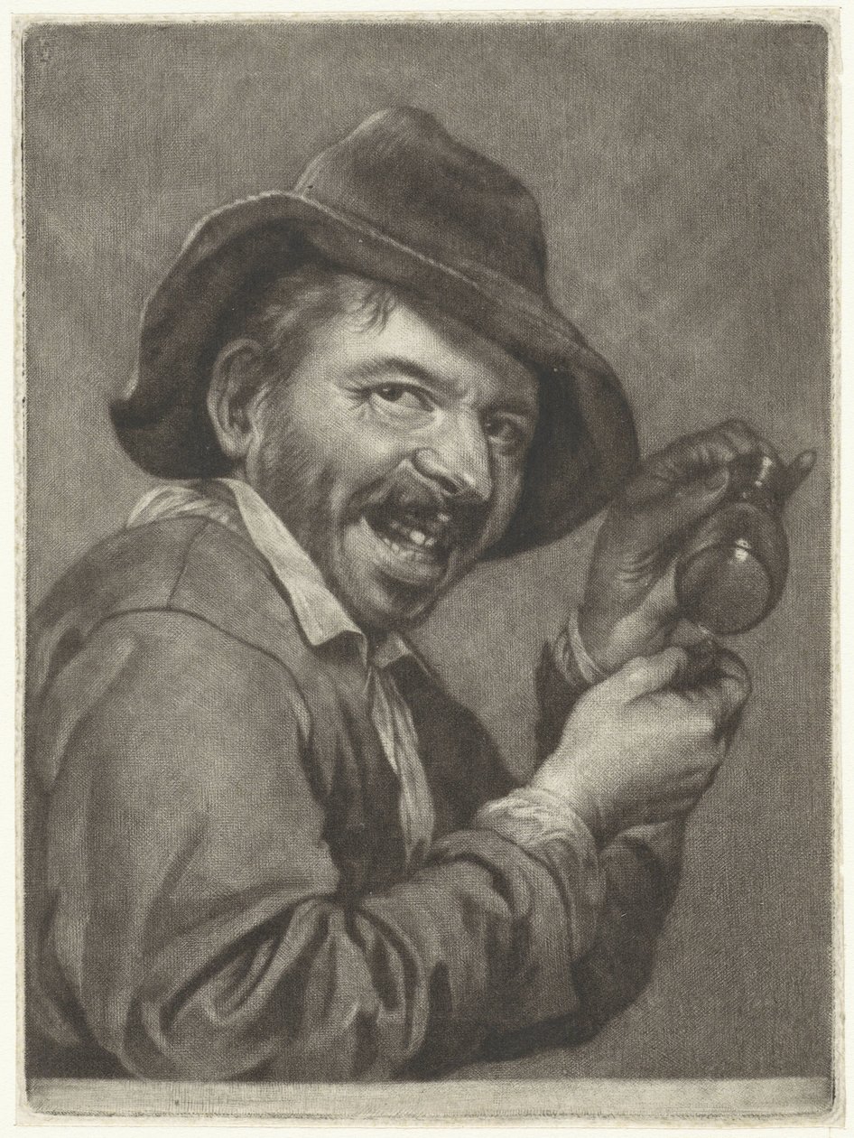 Mann mit einem leeren Glas (der Geschmack) von Jan Verkolje (I)